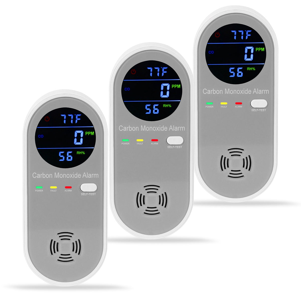 Hembisen 3-in-1 CO detector with front display for real-time readings