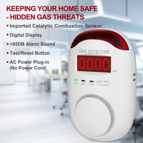 Hembisen 85dB alarm emits a loud alert when gas is detected
