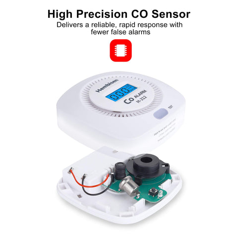 Hembisen 3-pack battery-operated CO alarms ready for restaurant deployment.