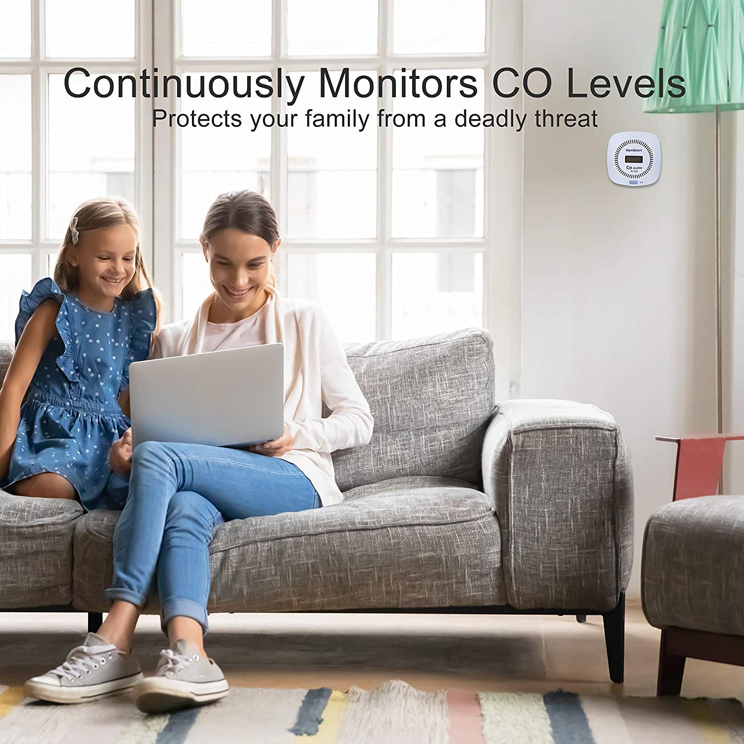 Hembisen CO detectors wall-mount-ready with mounting holes for hotel rooms.