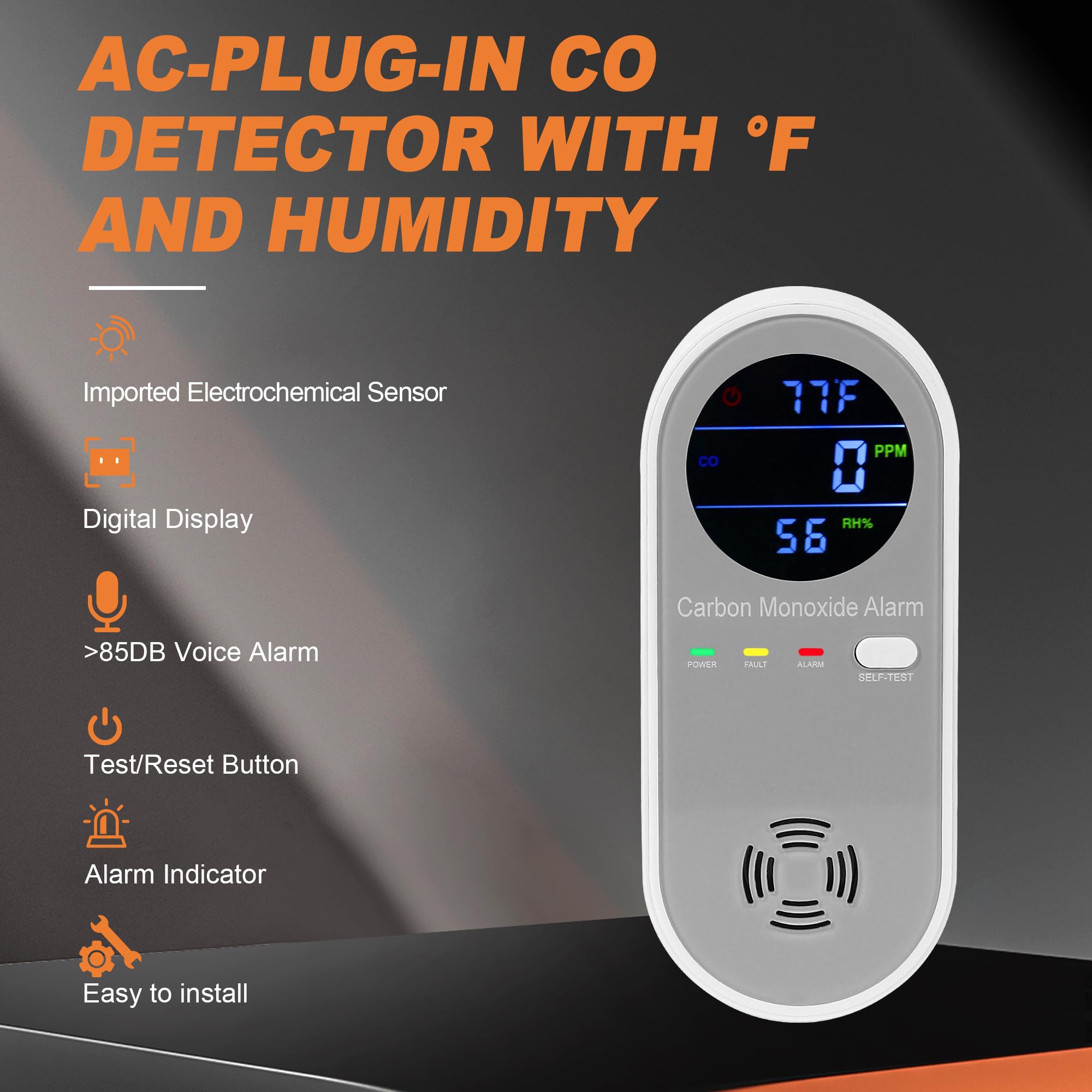Hembisen high-gloss mirror housing blends with decor while monitoring air quality.