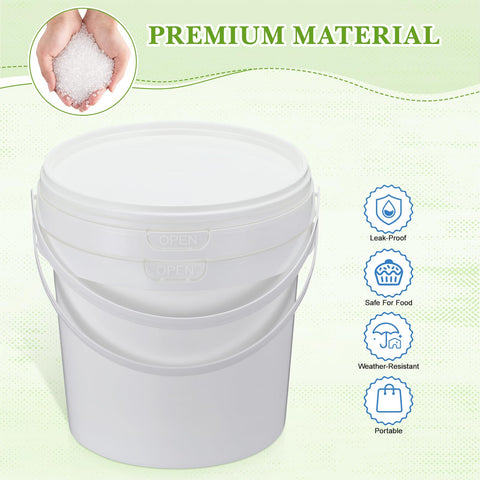 Hemoton 2L white pail ready for paint or liquid storage.