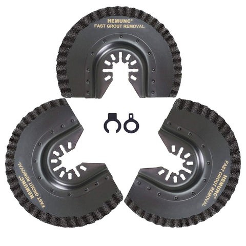 HEMUNC grout removal blade half-moon carbide for fast joints cutting.