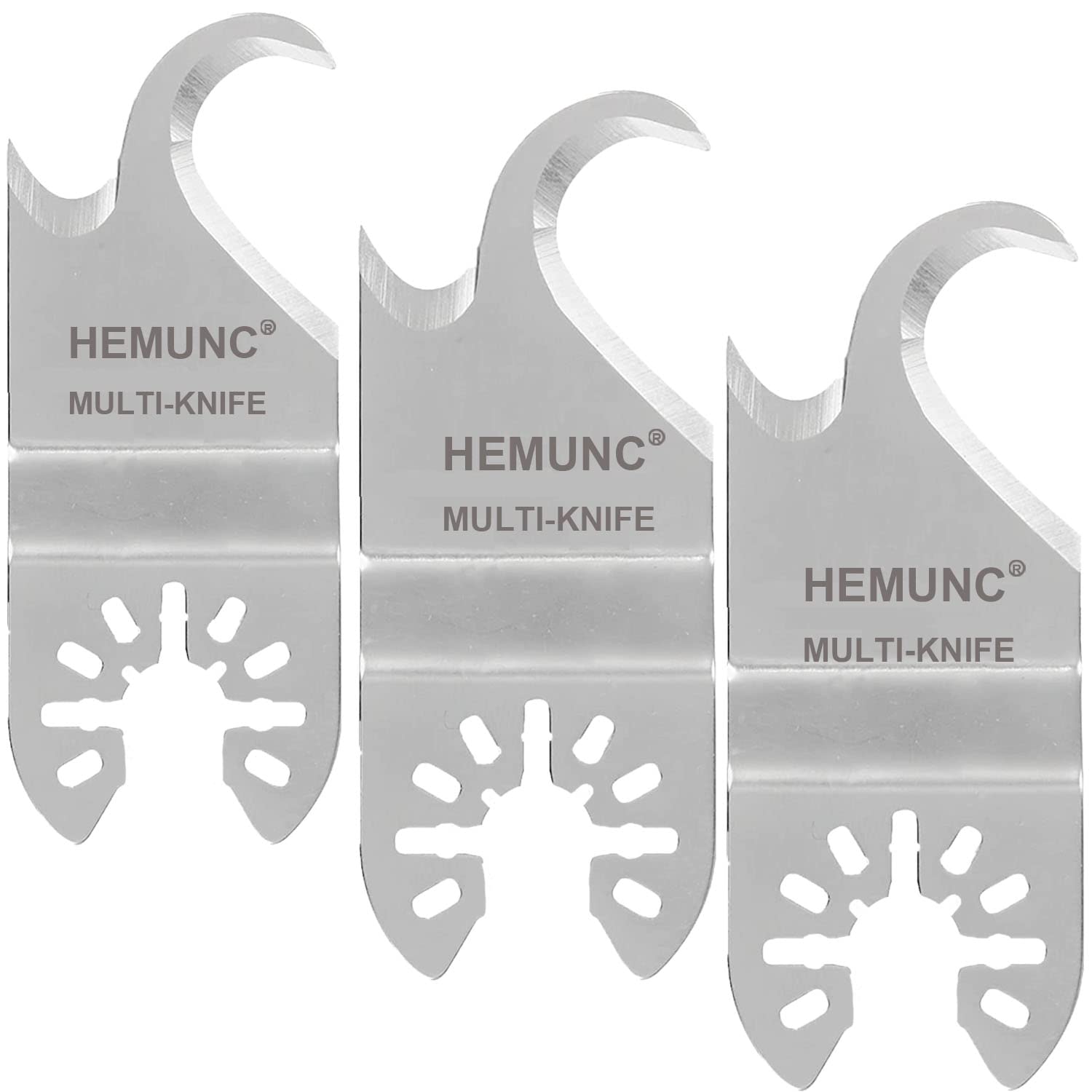 HEMUNC hook blade for roof shingles enables clean, fast cuts with oscillating tools.