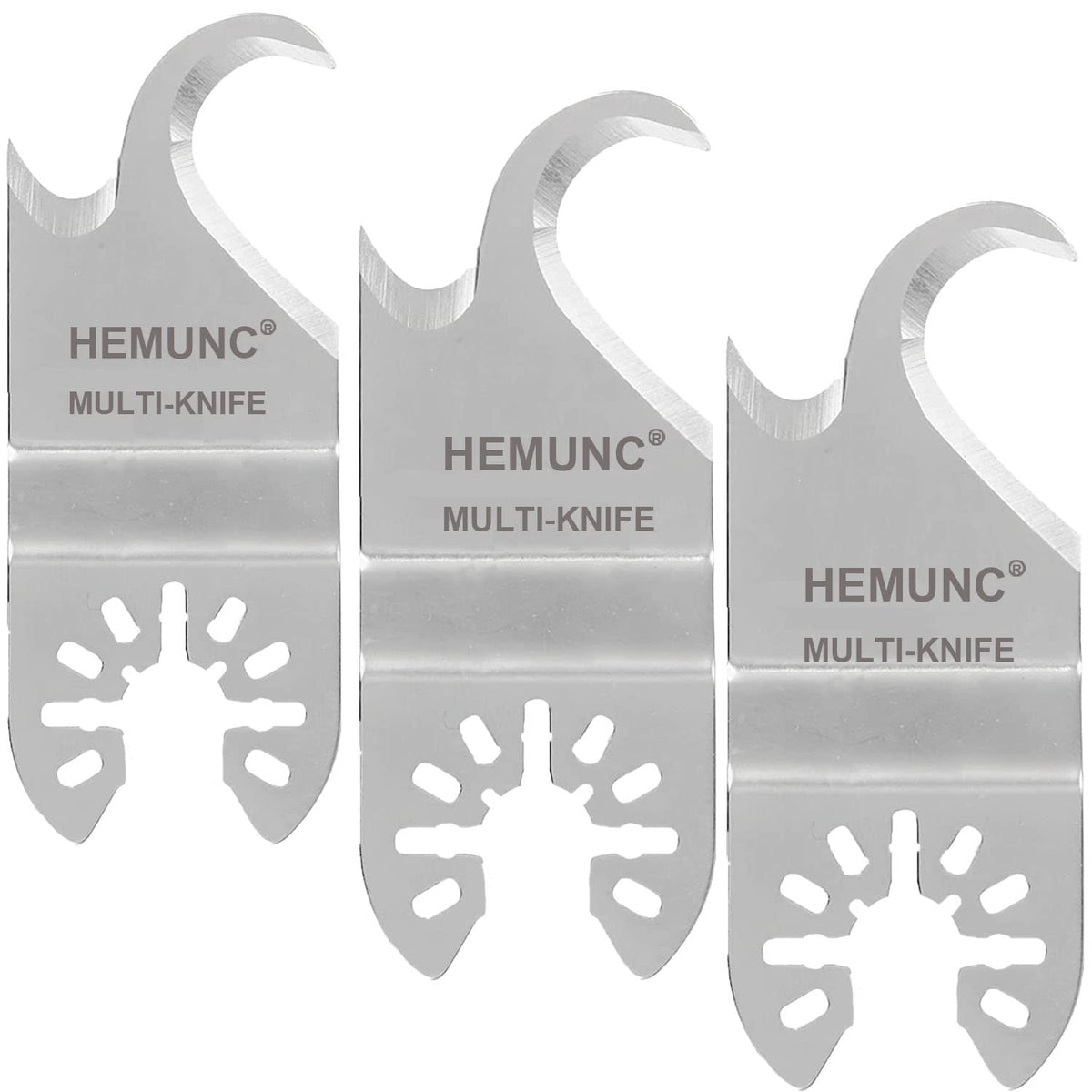 HEMUNC hook blade for roof shingles enables clean, fast cuts with oscillating tools.