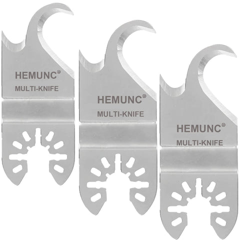 HEMUNC hook blade for roof shingles enables clean, fast cuts with oscillating tools.