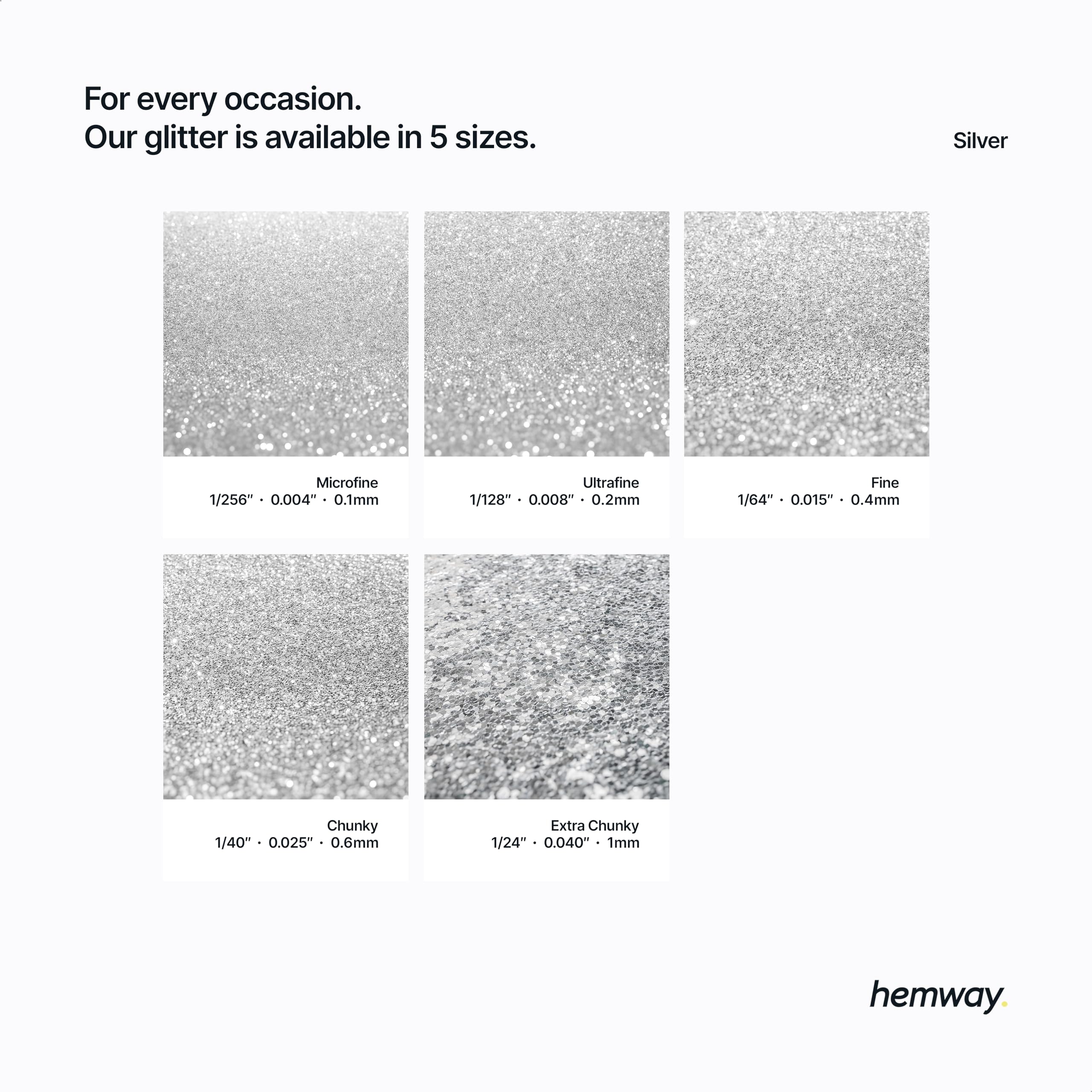 Hemway glitter paint additive offers matte gloss satin silk finish options.