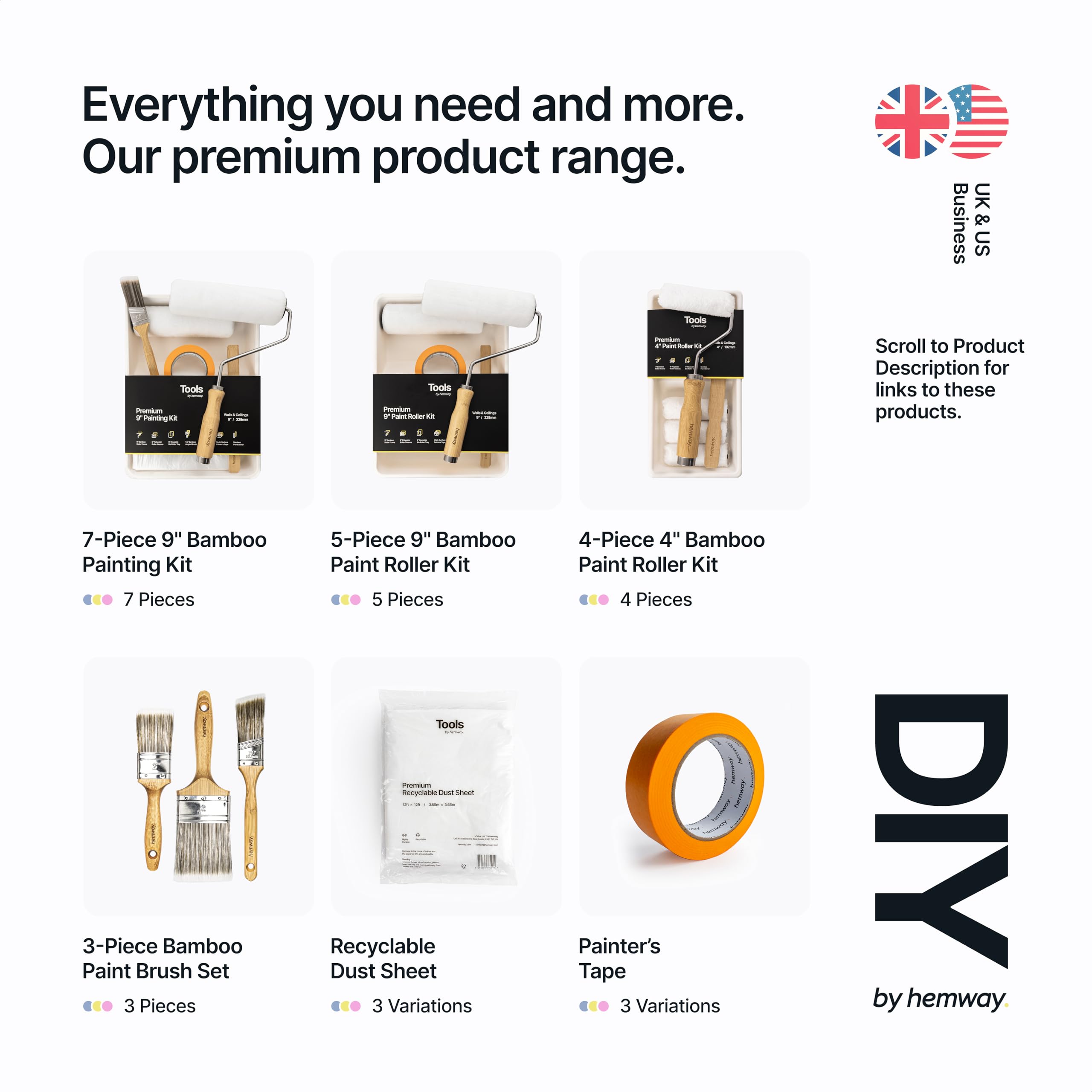 Hemway paint buffing pads packaged white, colorfast design protects surfaces.