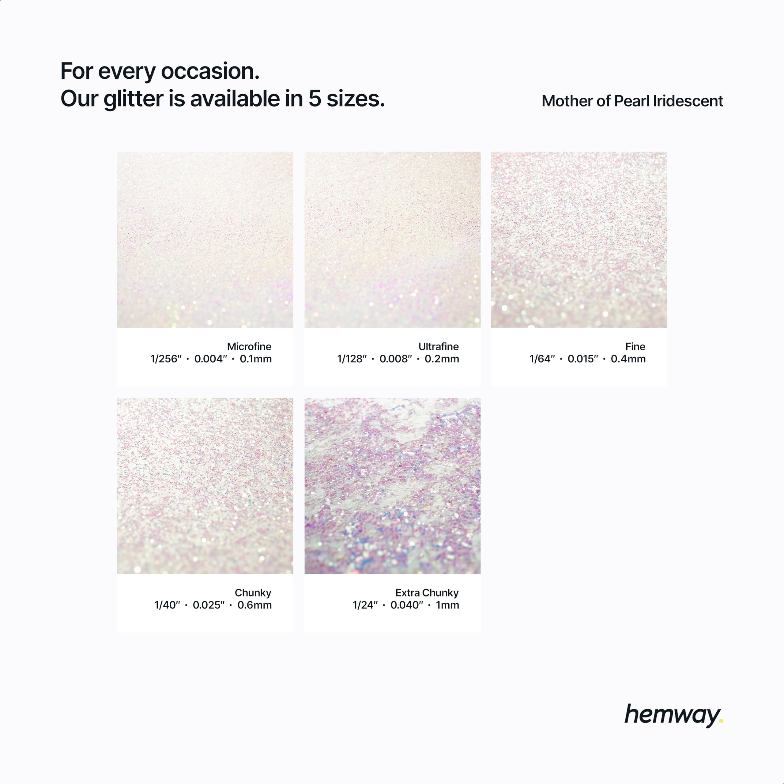 Hemway professional glitter finish helps achieve a high-end look with ease.