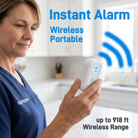 HENDUN long-range notification up to 918 ft; supports vigilant caregiving.