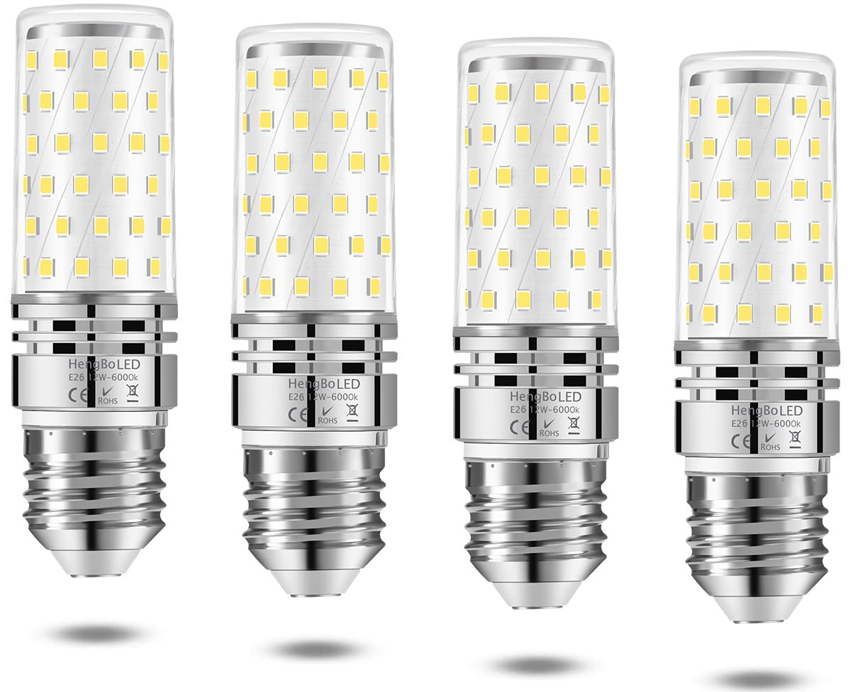 HengBo LED E26 corn bulb front view delivering bright 6000K daylight for clear visibility.