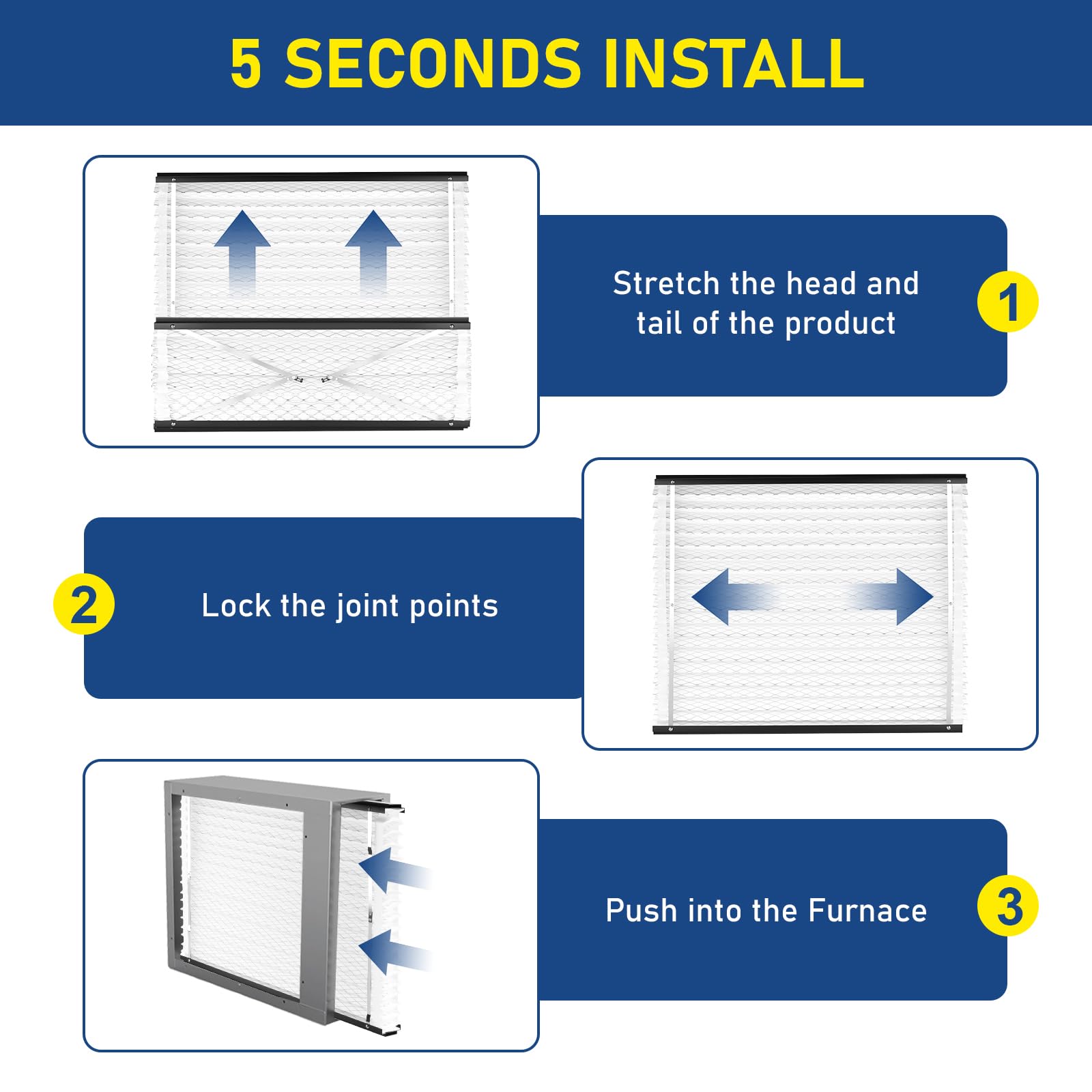 Henmfely 210 replacement filter layout showing airflow-friendly design for efficiency.