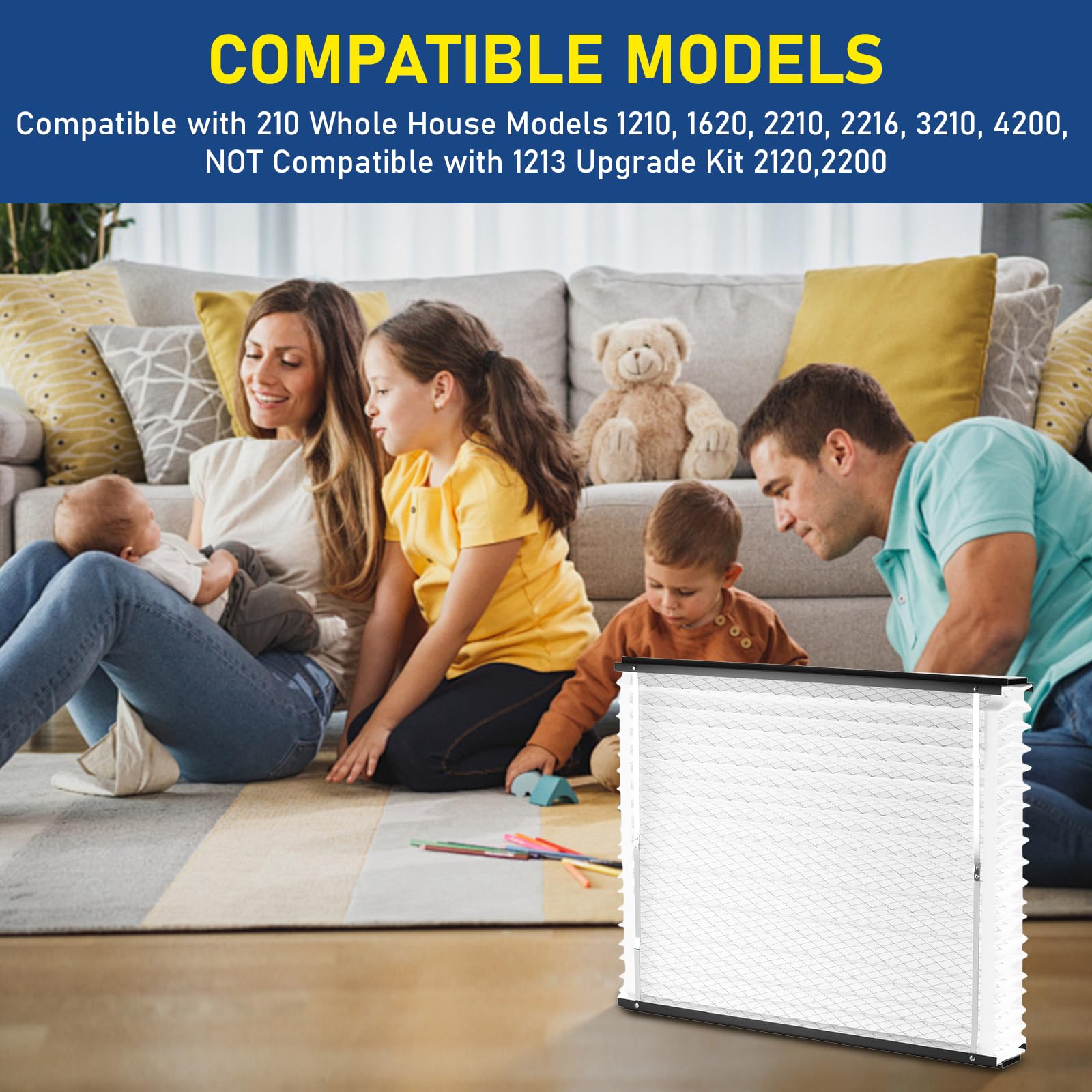 Henmfely 210 replacement filter pack inside box highlighting two-pack value.