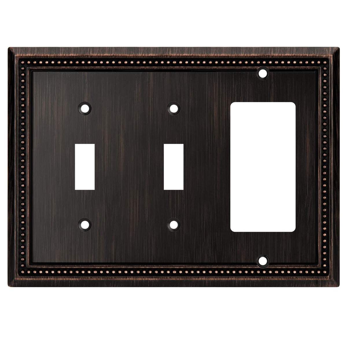 Henne Bery Sunken Pearls wall plate with aged bronze finish for durable, decorative switches and outlets