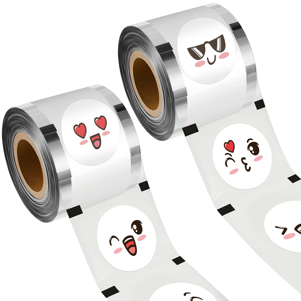Henoyso 2-roll cup sealer film with face expressions, ideal for sealing 90–105 mm bubble tea cups