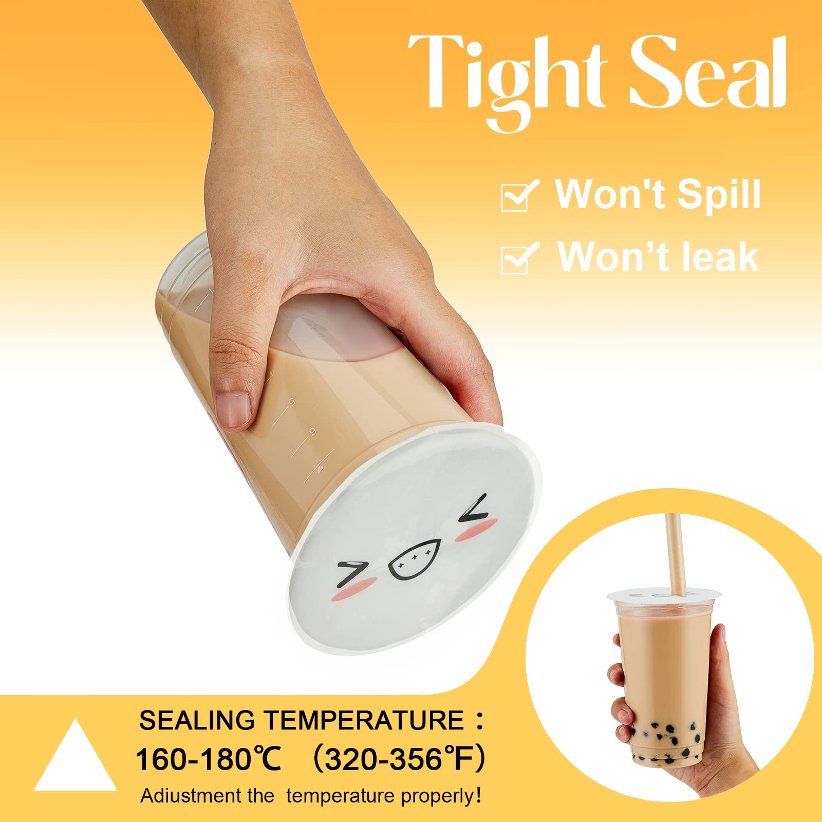 Henoyso 2-roll sealing film, thick and leakproof for take-away beverages