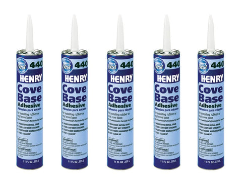 Henry Hentry Cove Base Adhesive 11 oz tube ready for quick installation.
