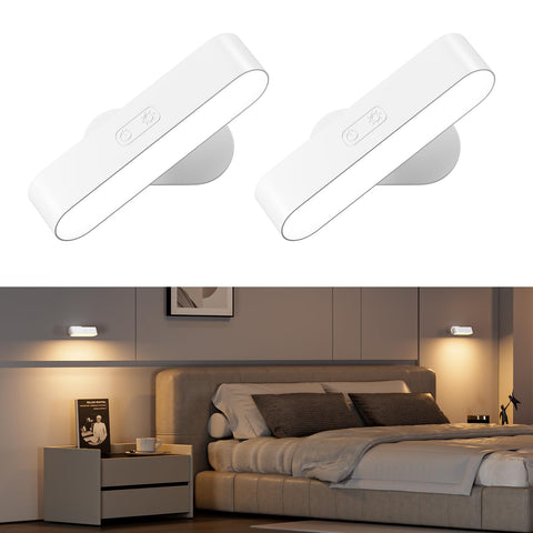 Hensam battery-operated wall sconce in dual pack provides cordless ambiance for living rooms.