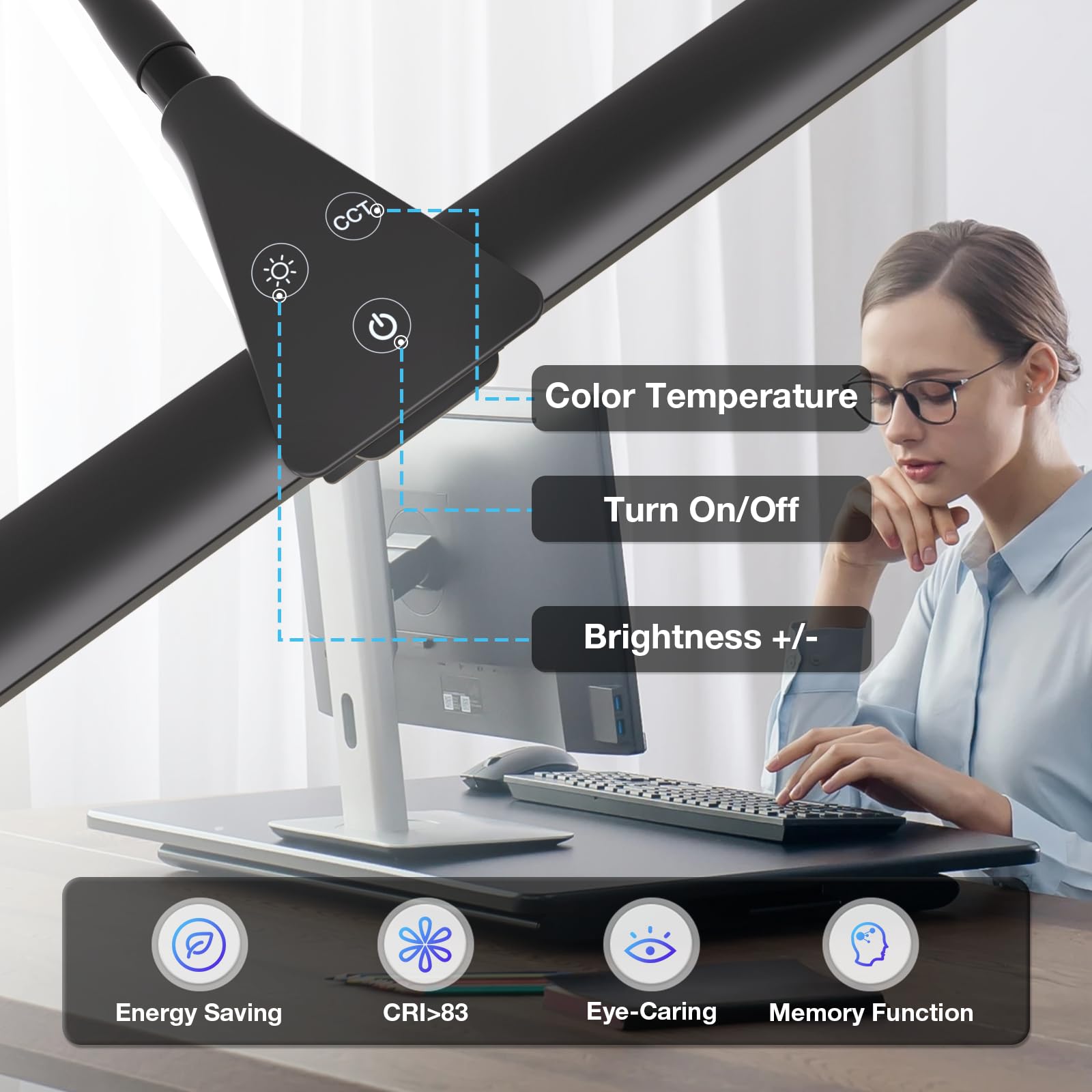 Hensam dimmable lighting provides customizable brightness for long study sessions