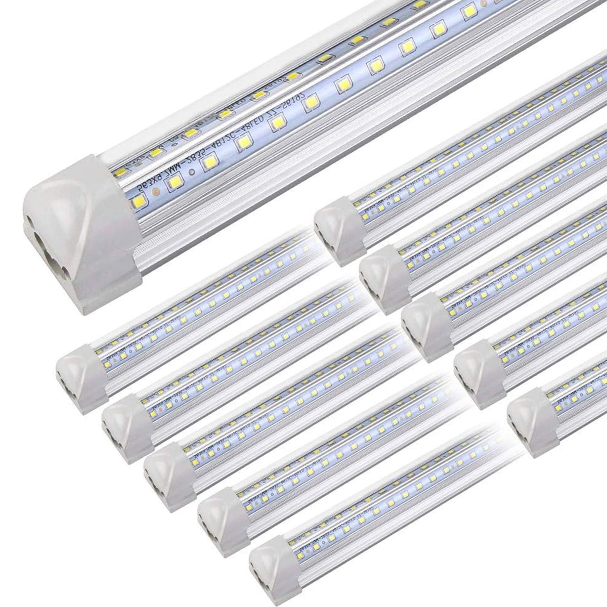 Henwsi 10-pack 4ft LED shop light front view highlights energy-saving brightness.