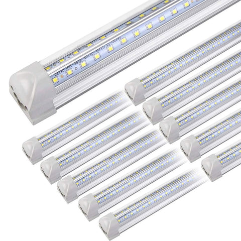 Henwsi 10-pack 4ft LED shop light front view highlights energy-saving brightness.