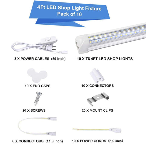Henwsi linkable 4ft LED shop light demonstrates seamless connections.