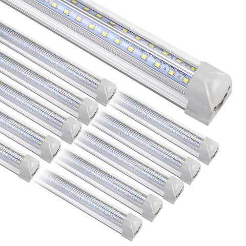 Henwsi 8ft LED shop light installed in a garage for bright, efficient coverage