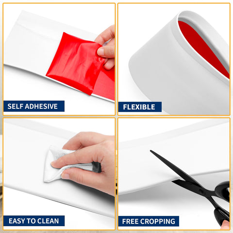 Heonay baseboard molding during installation highlights straightforward cutting and mounting