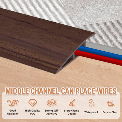 Heonay door edge trim in deep brown wood grain, smooth surface