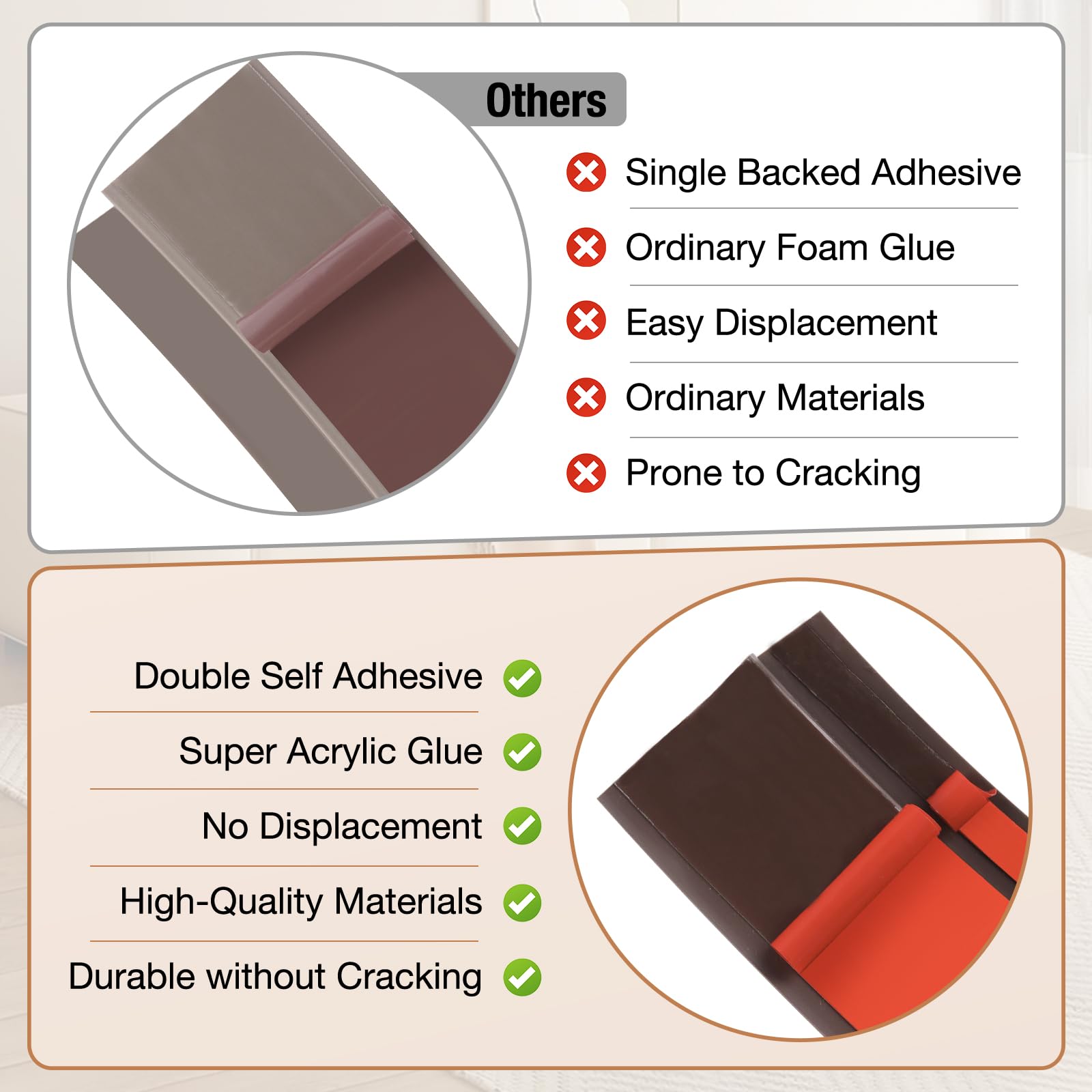 Heonay vinyl threshold ramp with double adhesive for strong grip