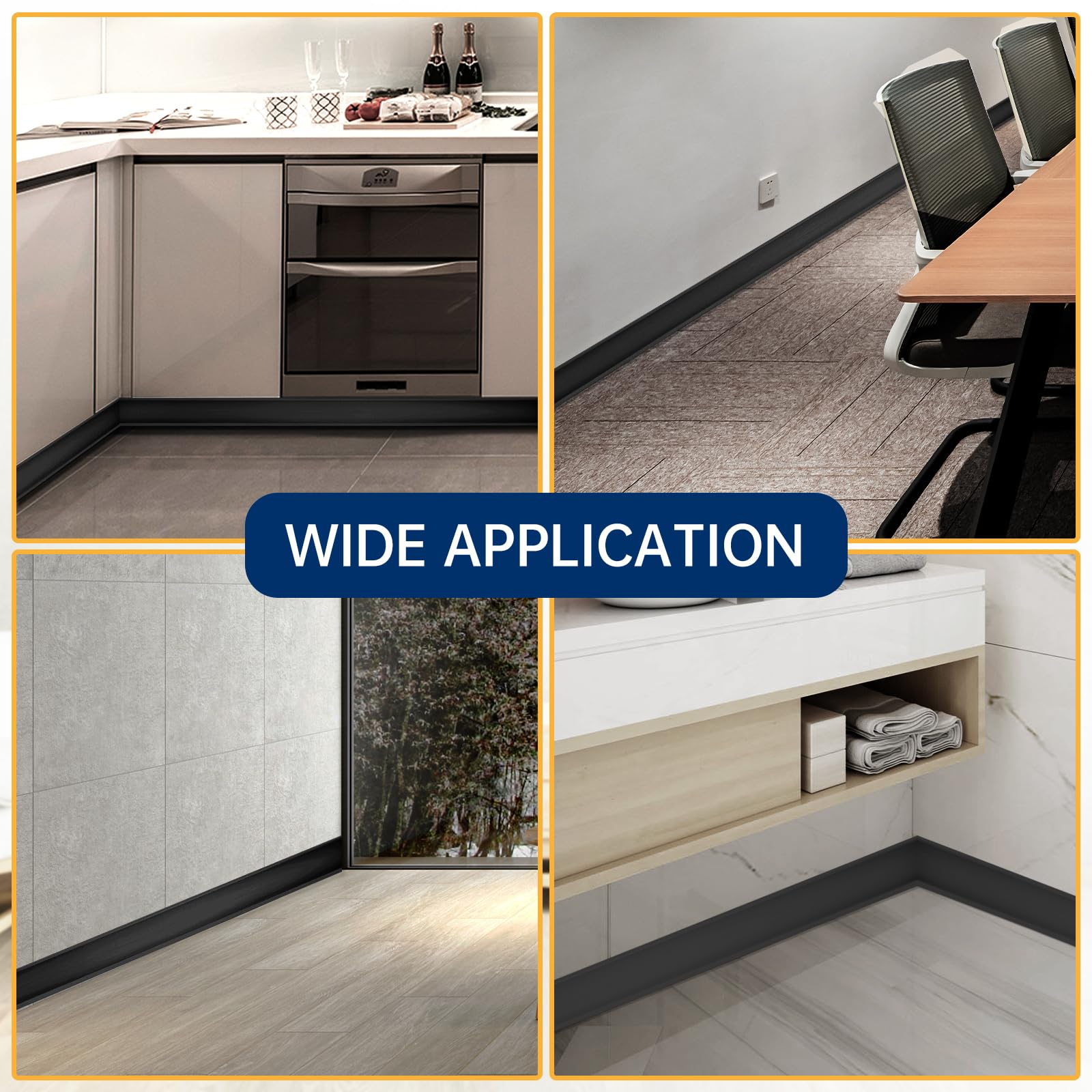 Vinyl wall base texture detail highlighting material quality and finish.