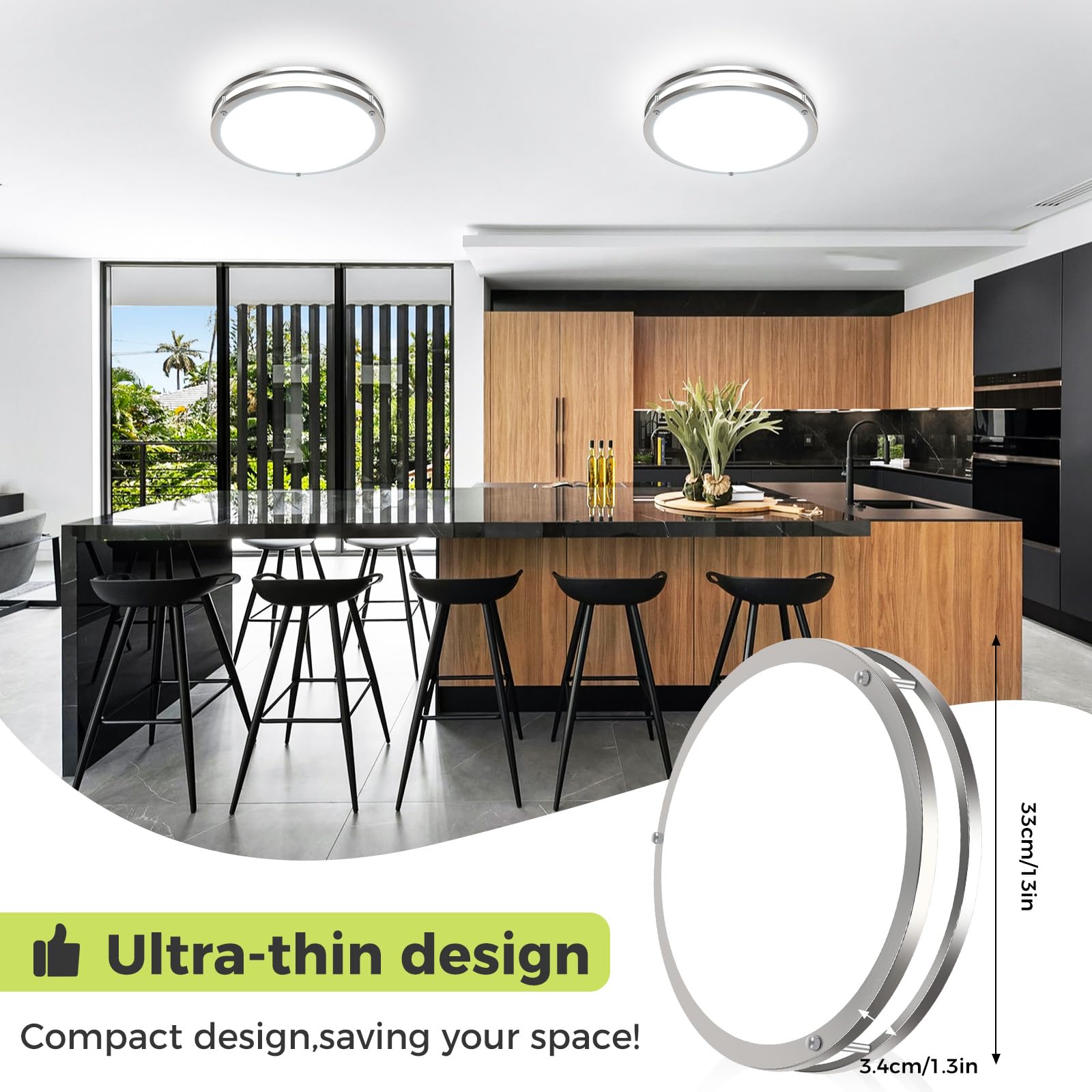 Hepside 13-inch diameter spreads wide light coverage