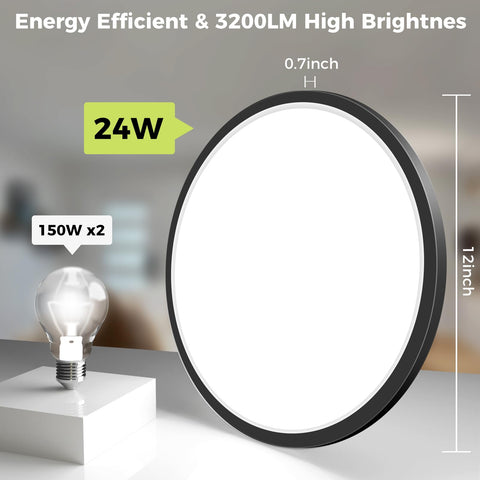 Hepside 3200lm LED fixture, 24W, energy-saving ceiling light