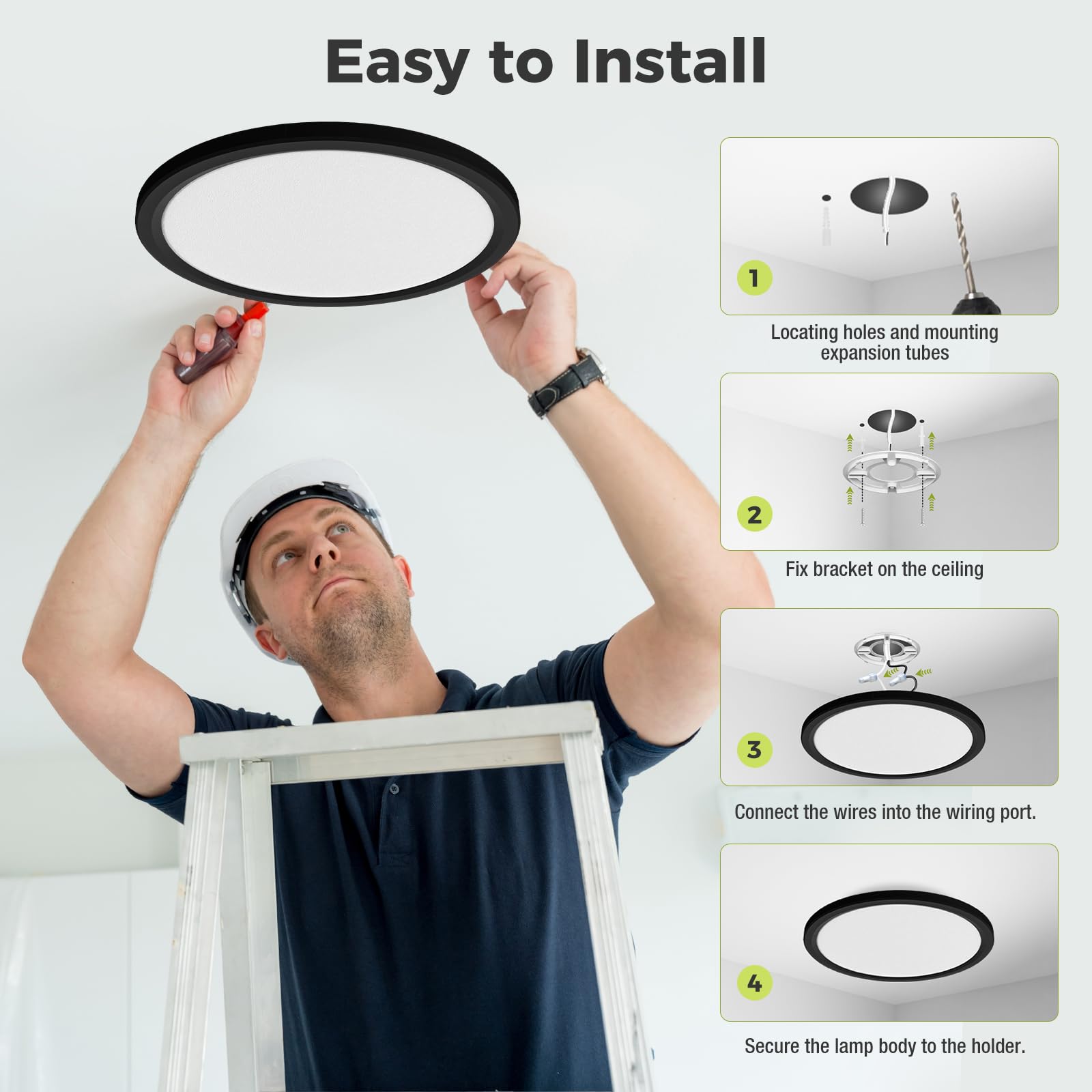 Hepside easy-install ceiling light for quick upgrades in any room