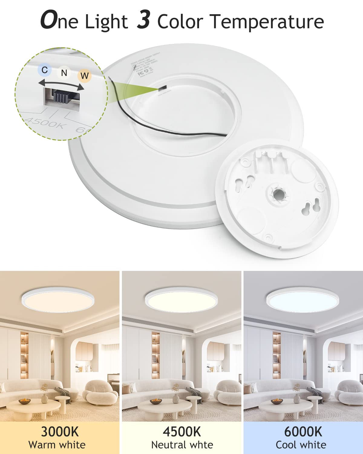 Hepside 2-pack kitchen ceiling light installed for quick, even illumination.