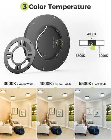 Color temperature options—warm, natural, daylight—shown for the Hepside 6PACK LED.
