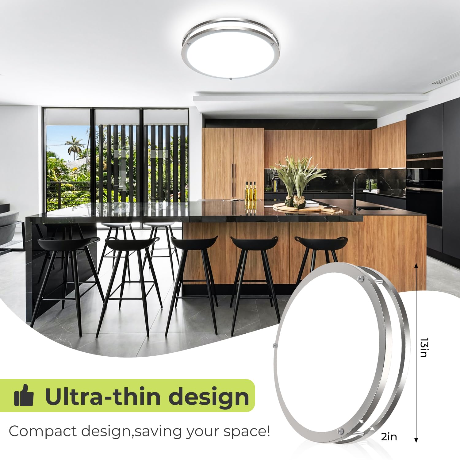 hepside ceiling light wide application for kitchen, bathroom, bedroom, hallway