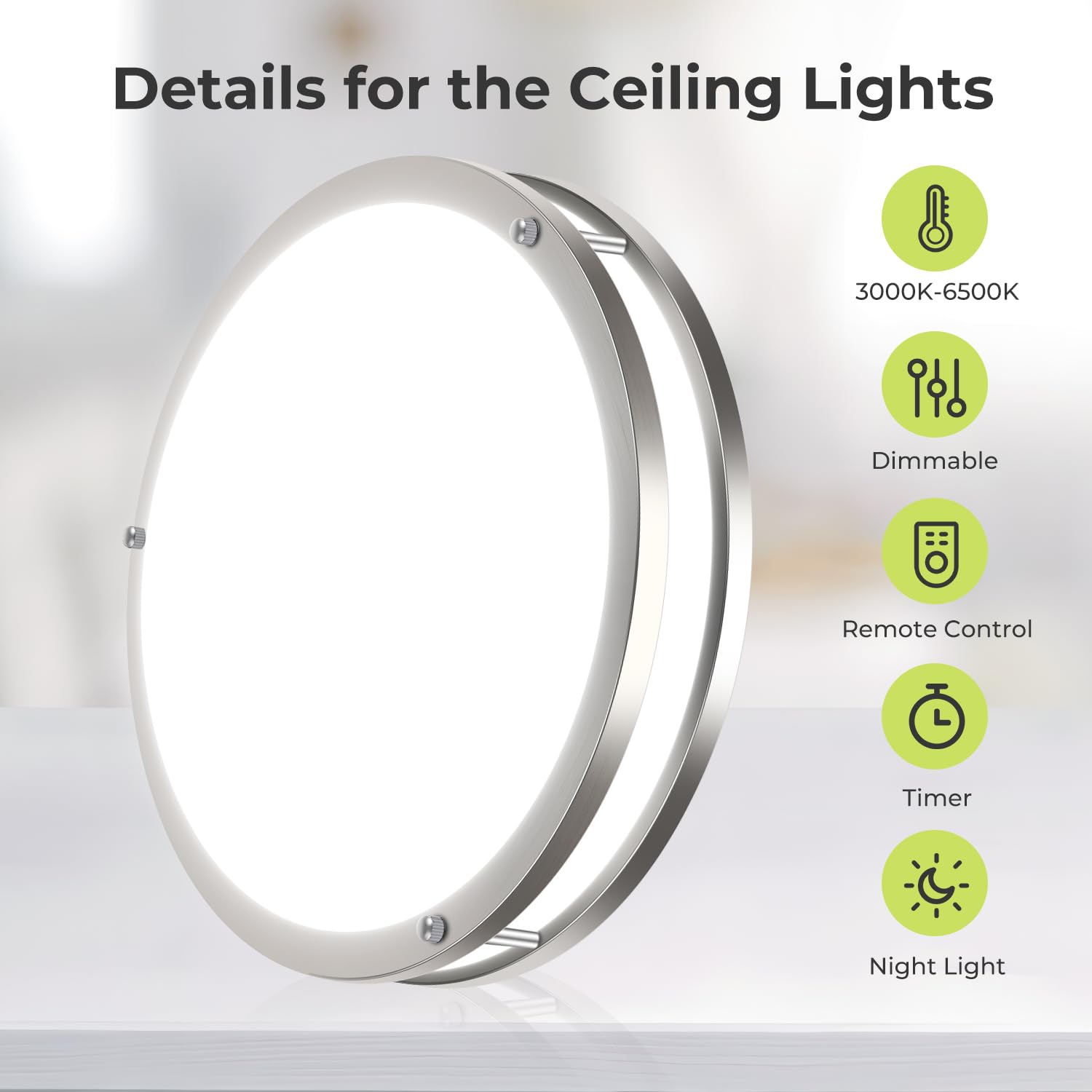hepside LED ceiling light dimming and color temperature control for work or relaxation