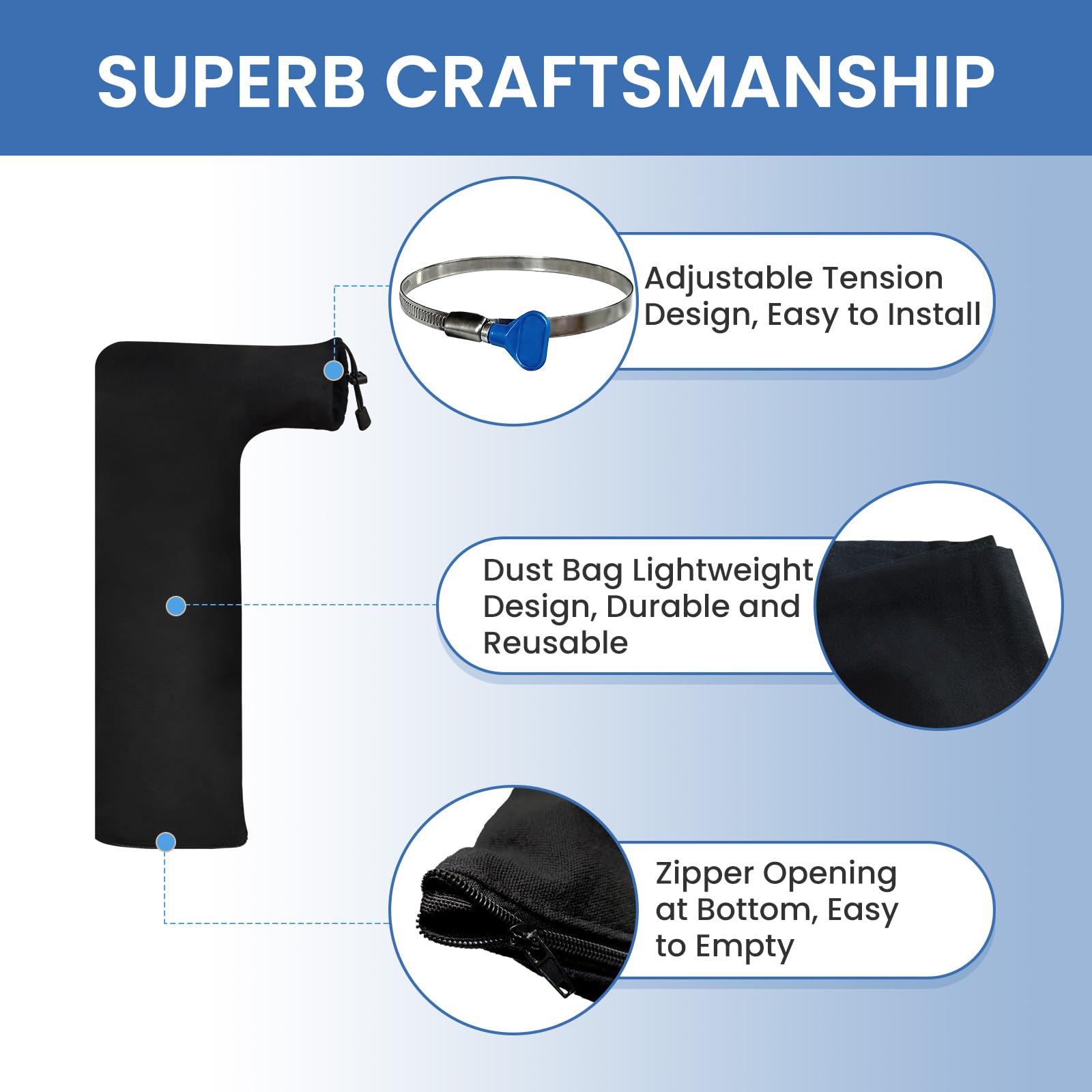 HeptaFiltra 2.5-inch connection fits many table saws.