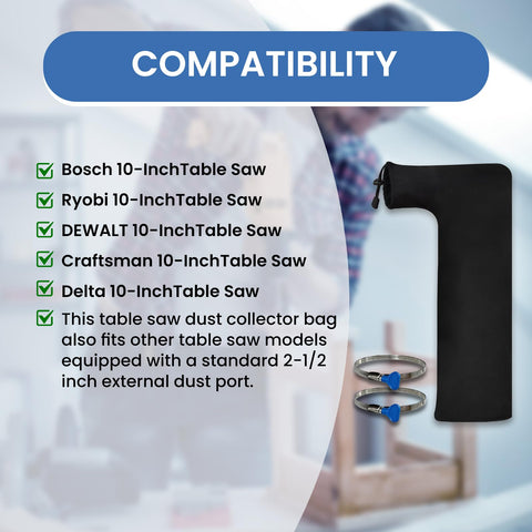 HeptaFiltra durable fabric dust bag for long-term workshop use.