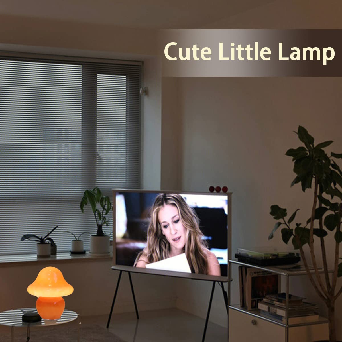 HEQET table lamp on bedroom decor shelf for cozy light