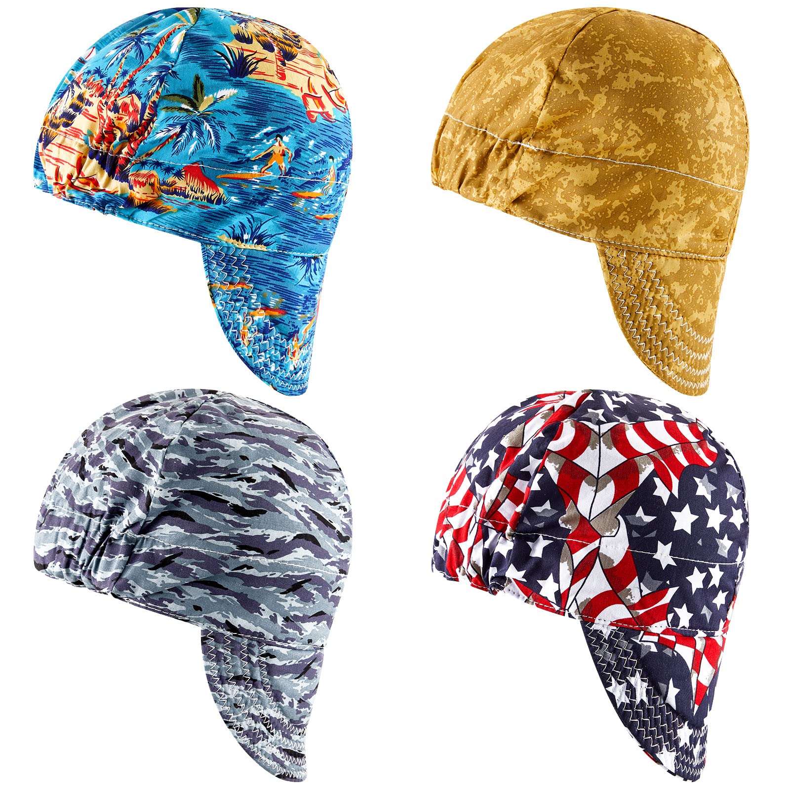 Hercicy welding cap set flame-resistant cotton for secure, breathable head protection.