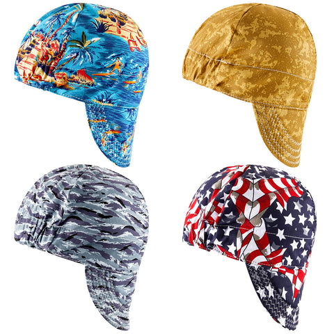 Hercicy welding cap set flame-resistant cotton for secure, breathable head protection.