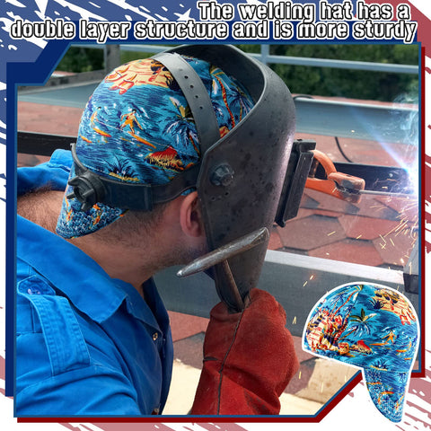 Hercicy welding cap mesh lining provides sweat-wicking comfort during shifts.