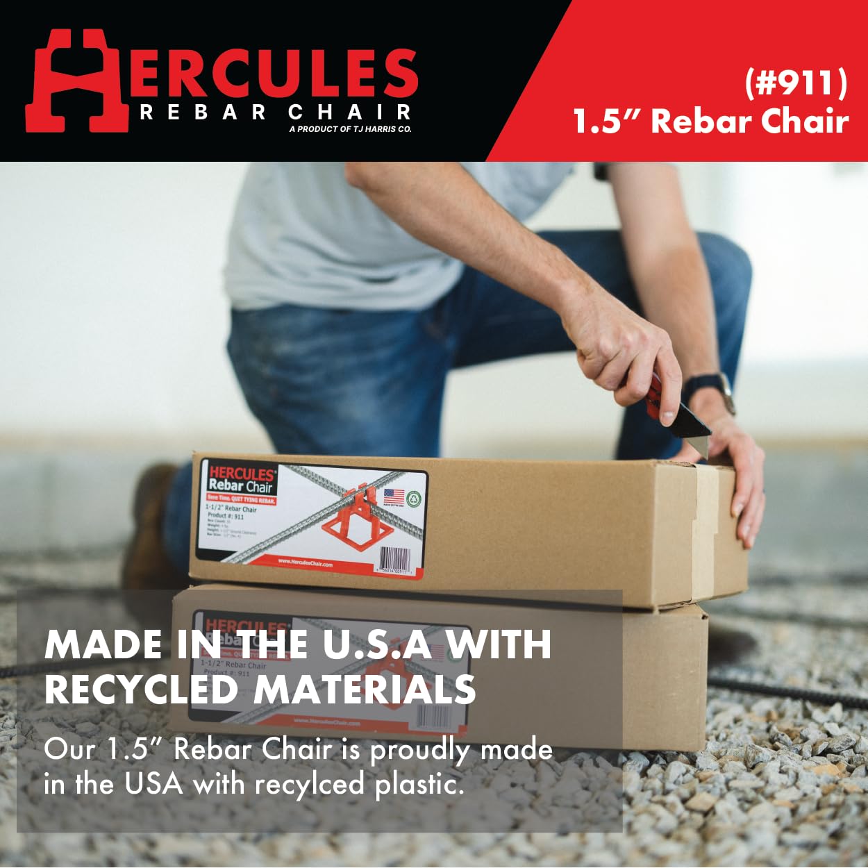 HERCULES rebar chair base measures 3.25 by 3.25 inches