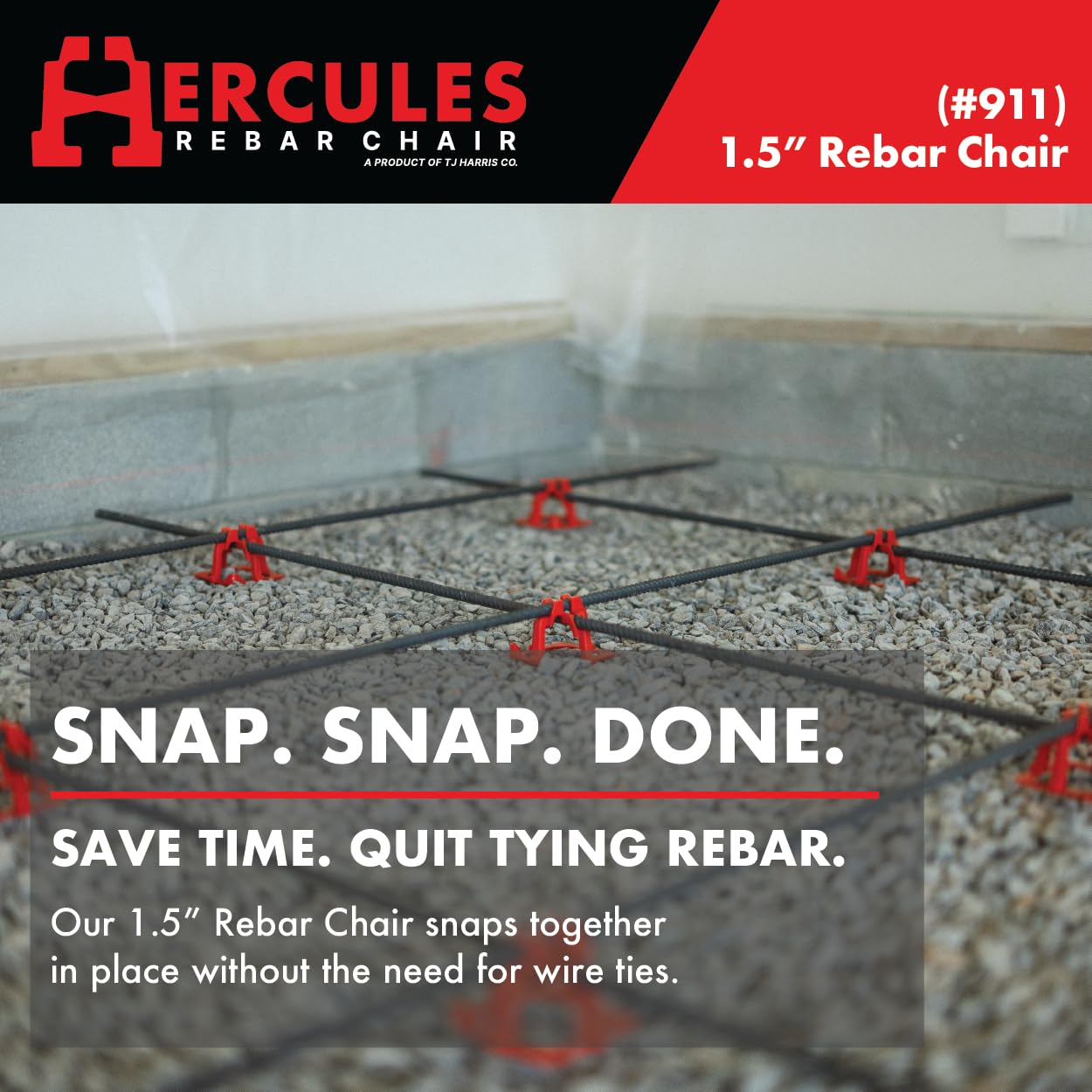 HERCULES rebar chair material texture highlighting recycled content