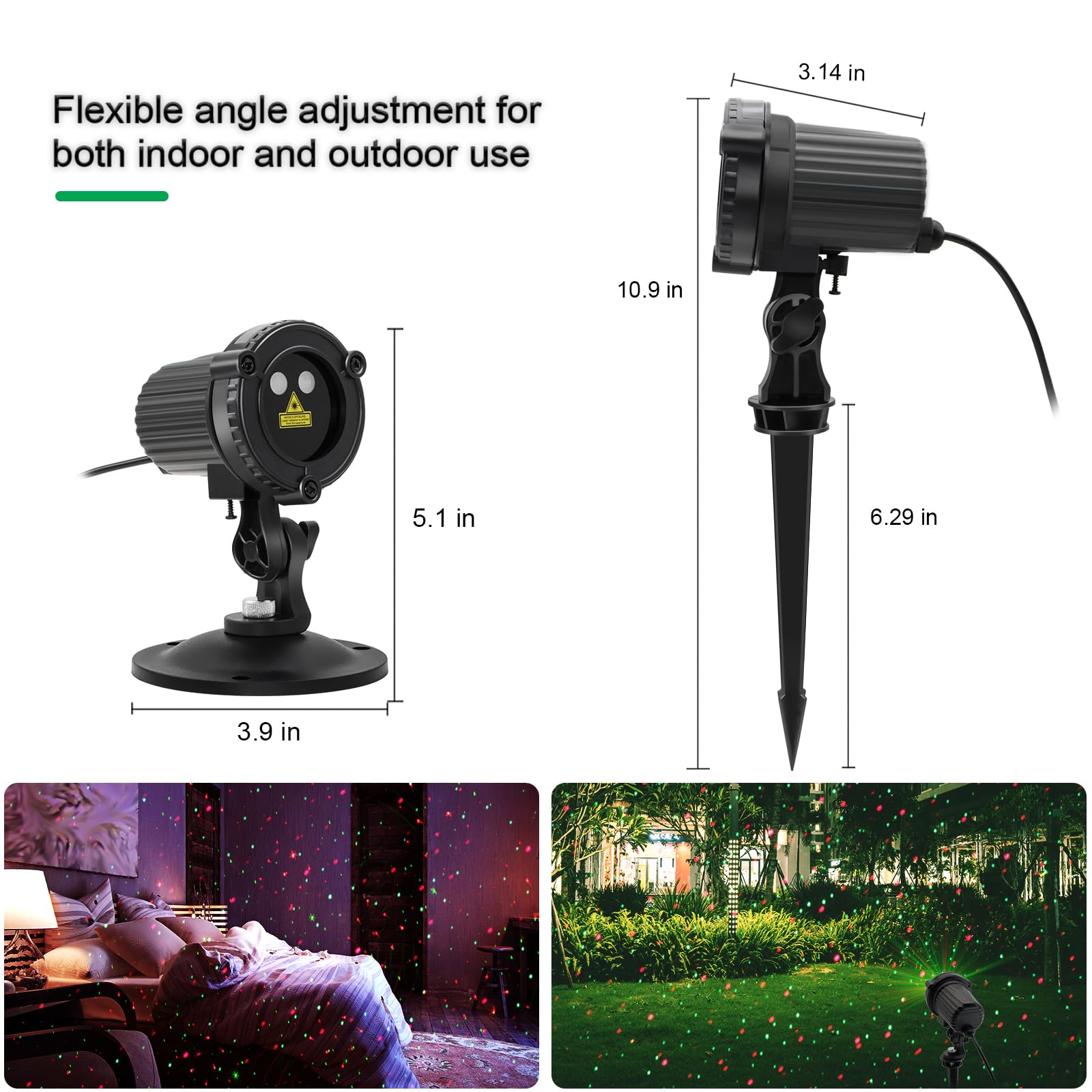 HERHOTER dynamic and static laser modes offer versatile ambiance options.
