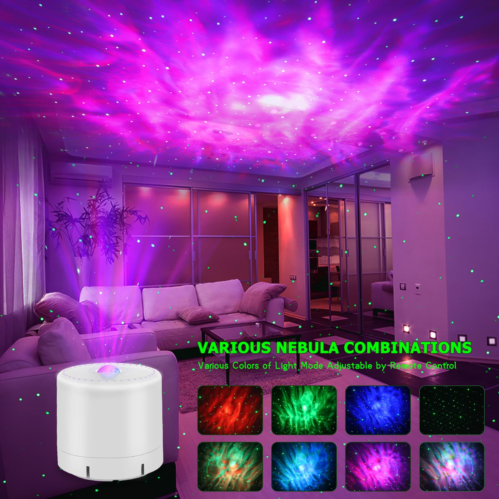HERHOTER Galaxy Projector remote control for easy adjustments from a distance