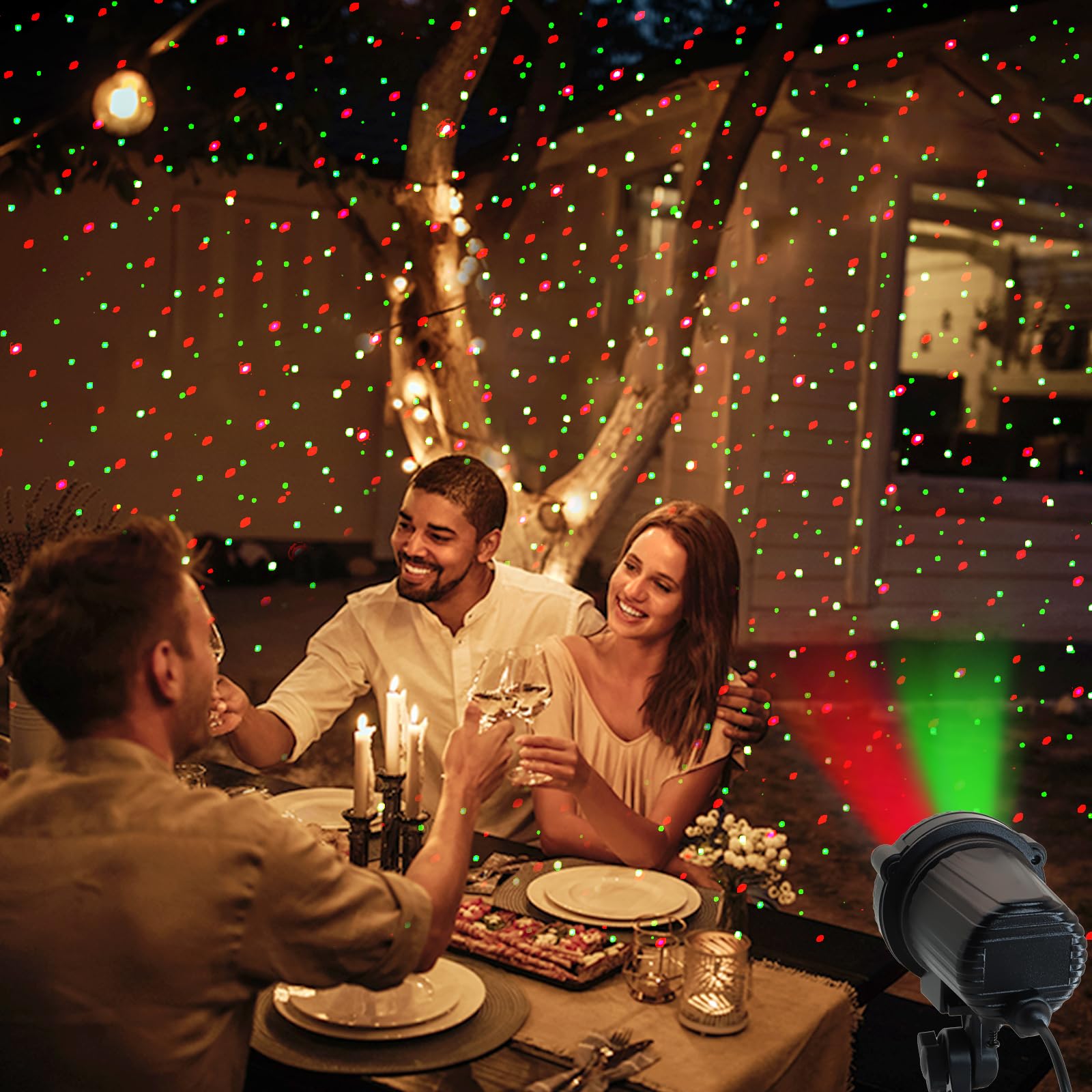 HERHOTER IP65 waterproof laser light designed for reliable outdoor use in weather.