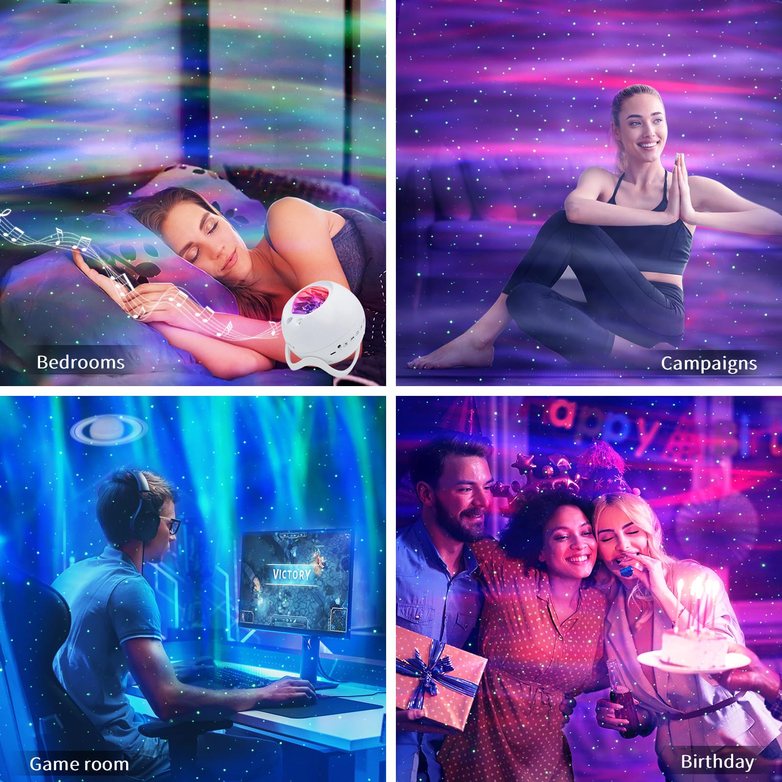 HERHOTER Multi-purpose ambient light suits bedrooms, game rooms, and gatherings